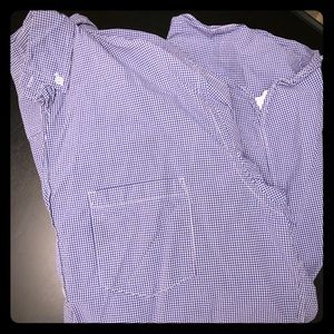 JCrew men’s dress shirt - navy/white - Large